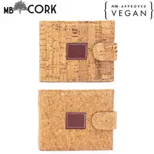 Кошелек из натуральной пробки и коробка для бумажника с отделением для монет и карт тонкий эко LE-005