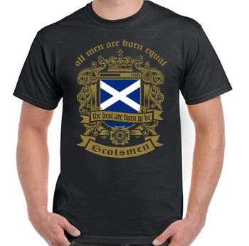 

Scottish T-Shirt Men Are Born Equal Mens Flag Scotland Football St Andrews Day