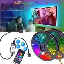 

LED strip USB SMD5050 Bluetooth smart remote control waterproof flexible light with RGB LED light TV background party decoration