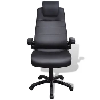 

Office Chair High Back Leather Executive Computer Desk Chair Adjustable Angle Swivel Chair Ergonomic Design for Lumbar Support