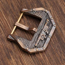 Подводная бронзовая Пряжка, подходящая бронзовая кожаная пряжка 22 24 26 мм, рельефные бронзовые аксессуары для часов Подводная бронзовая Пряжка, подходящая бронзовая кожаная пряжка 22 24 26 мм, рельефные бронзовые аксессуары для часов