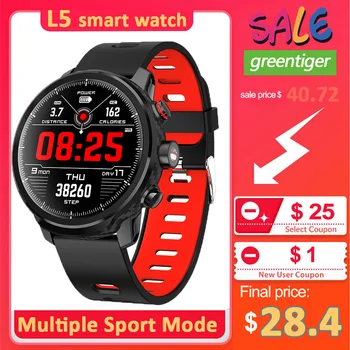 

L5 Smart Watch Men Weather Forecast Waterproof Standby 100 Days Multiple Sports Mode Heart Rate Monitoring Bluetooth Smartwatch