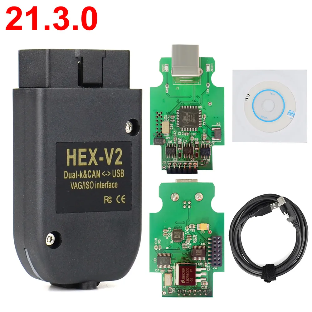VAGCOM 21.3 VAG COM HEX V2 Interface FOR VW AUDI Skoda Seat English Polish German French Spanish | Автомобили и мотоциклы