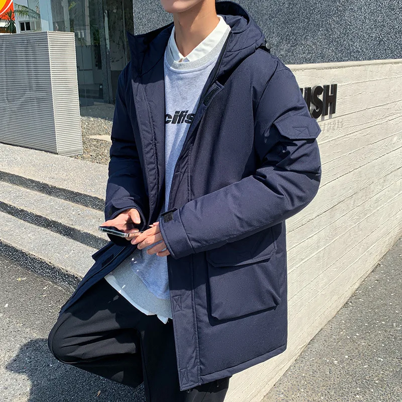 2022 Teens Winter Male Jacket  Men's Down Jacket Trendy White Down Coat Thick Warm Man Jacket Brand Men's Apparel Warm Parka
