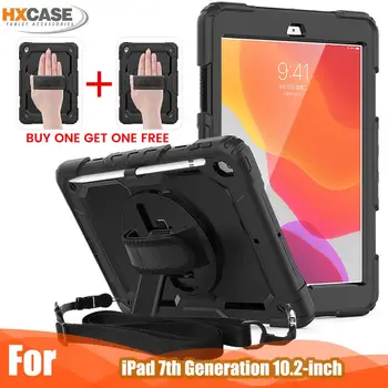

HXCASE Buy one get one free for ipad 10.2 case for ipad case ipad 7th generation case with 360 rotation hand strap