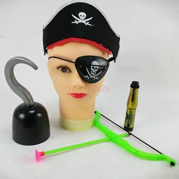 

toy pirate weapon cap Bow and arrow Halloween Masquerade Children Dress Up Stage Performance Pirates of the Caribbean Cyclops