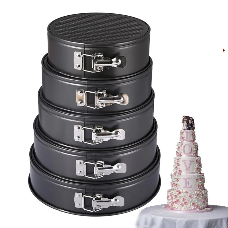 Kitchen-Cake-Baking-Pan-Round-Shape-Non-stick-Cake-Mold-Steel-Springform-Pan-Set-Removable-Bottom