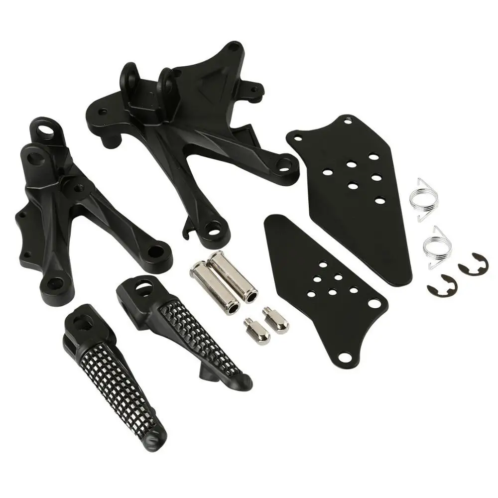 Мотоциклетные черные/серебряные Передние Подножки для ног KAWASAKI ZX10R 2006-2010 2007 2008 2009 подножки