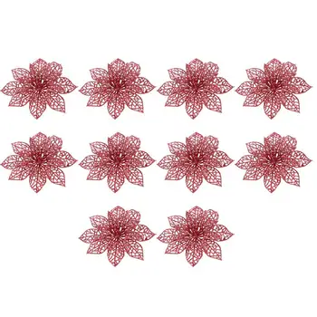 

10pcs Christmas Decor Flower Hollowed Christmas DIY Decor Flower Accessories