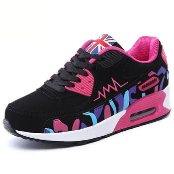 

Cushion Running Shoes For Women Breathable Mesh Wedge Sneakers Non Slip Damping Jogging Lightweight Dance Shoes Female Trainers