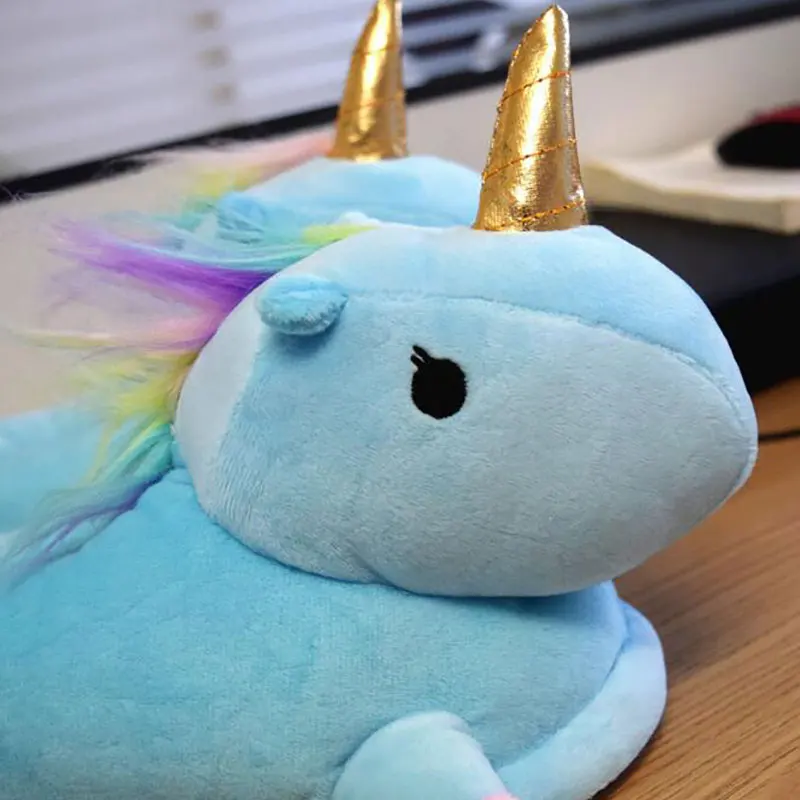 Тапочки с единорогом аниме мультфильм детская обувь карнавальвечерние женские и