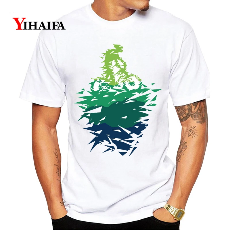 

Fashion T-Shirt Mens Womens 3D Print Bicycle Mountain Tree Graphic Tees Casual Unisex White Short Sleeve Tops