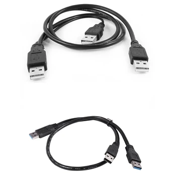 

1 Pcs USB 2.0 a to a 3A Male Y Splitter Cable 2.5Ft Black & 1 Pcs USB2.0 + USB 3.0 Type a to USB 3.0 a Male Y Cable