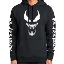 Комикс Толстая Толстовка "Веном" кофты супергероя прохладный черный осень-зима топы на бархатистой подкладке теплая толстовка