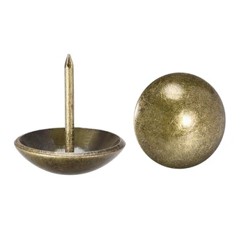 

uxcell Upholstery Nails Tacks 22mm Dia 23mm Height Antique Round Thumb Push Pins Bronze Tone 20 Pcs