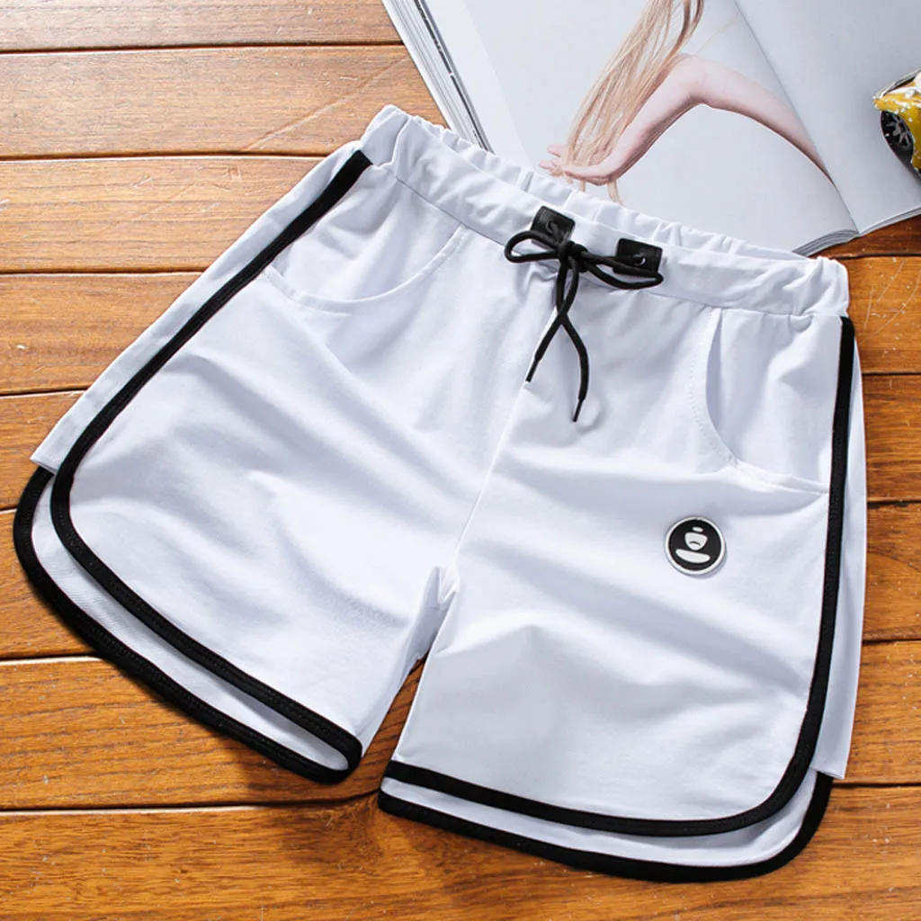 Модные спортивные шорты для фитнеса бодибилдинга, мужские компрессионные однотонные новые стильные хлопковые шорты с несколькими карманами