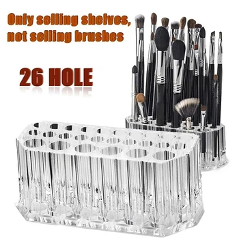 

Simple 26 Holes Acrylic Makeup Brush Holder Multifunctional Cosmetic Tools Organizer Lipstick Eyeliner Brush Display Stand