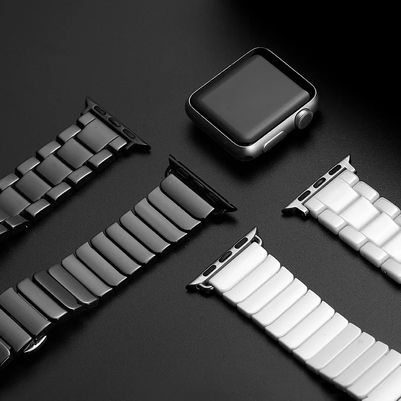 

Керамический ремешок для Apple Watch band 44 мм 40 мм 45 мм 41 мм 49 мм, металлический браслет с пряжкой-бабочкой для iwatch Series 8 7 6 SE 4 3 9 ultra 2