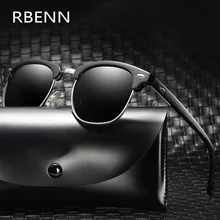 RBENN Классические поляризованные солнцезащитные очки для мужчин и женщин Винтажная, брендовая, дизайнерская Солнцезащитные очки Мужские Женские Модные зеркальные UV400 тени Gafas