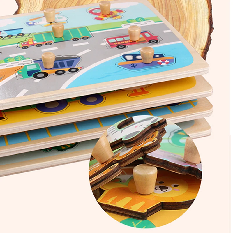 Puzzle di legno di forma geometrica Jigsaw Board bambini rompicapo  giocattoli di legno Non tossici per bambini educativi - AliExpress