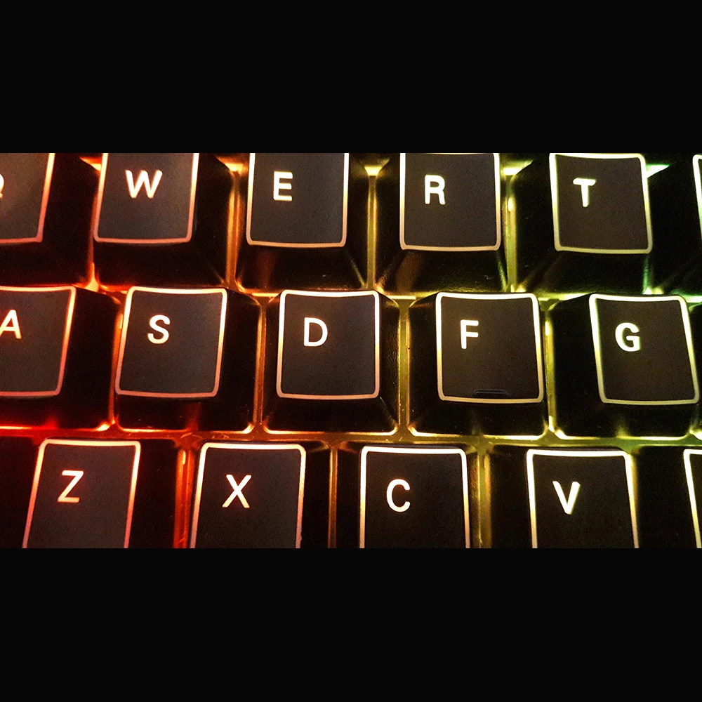 Прессованные ABS подсветки Сверху Блестящие колпачки клавиш OEM профиль ANSI ISO макет