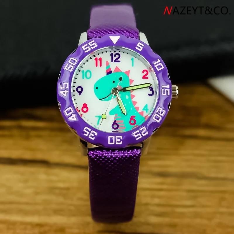 

promotion little boys girls cute annimal dinosaur dial 3D quartz watch children wristwatch kid leather luminous hands gift clock
