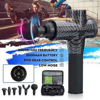 

Therapy Massage Guns 5 Gears Muscle Massager Pain Sport Massage Machine Relax Body Slimming Relief 6 Heads With Bag dropshipping