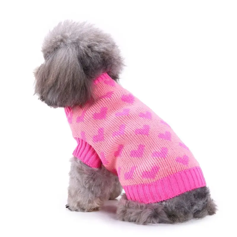 Одежда для собак Love Heart Pet зимний шерстяной свитер трикотажный свитер для щенка одежда теплое мягкое пальто с высоким воротником для щенка