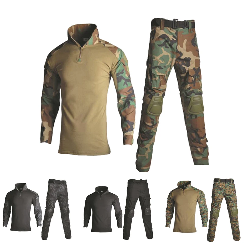 

Tactical Camouflage Hunting Clothes Shirt + Pants Men Airsoft Paintball Multicam Guillie Suit Military Army Combat Uniform