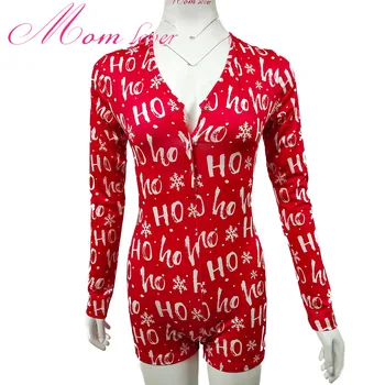 

ML20177Wholesale Autumn And Winter Xmas Long Sleeves Pajamas Sexy Plus Size Jumpsuits Santa Merry Party Sleepwear Christmas 2020