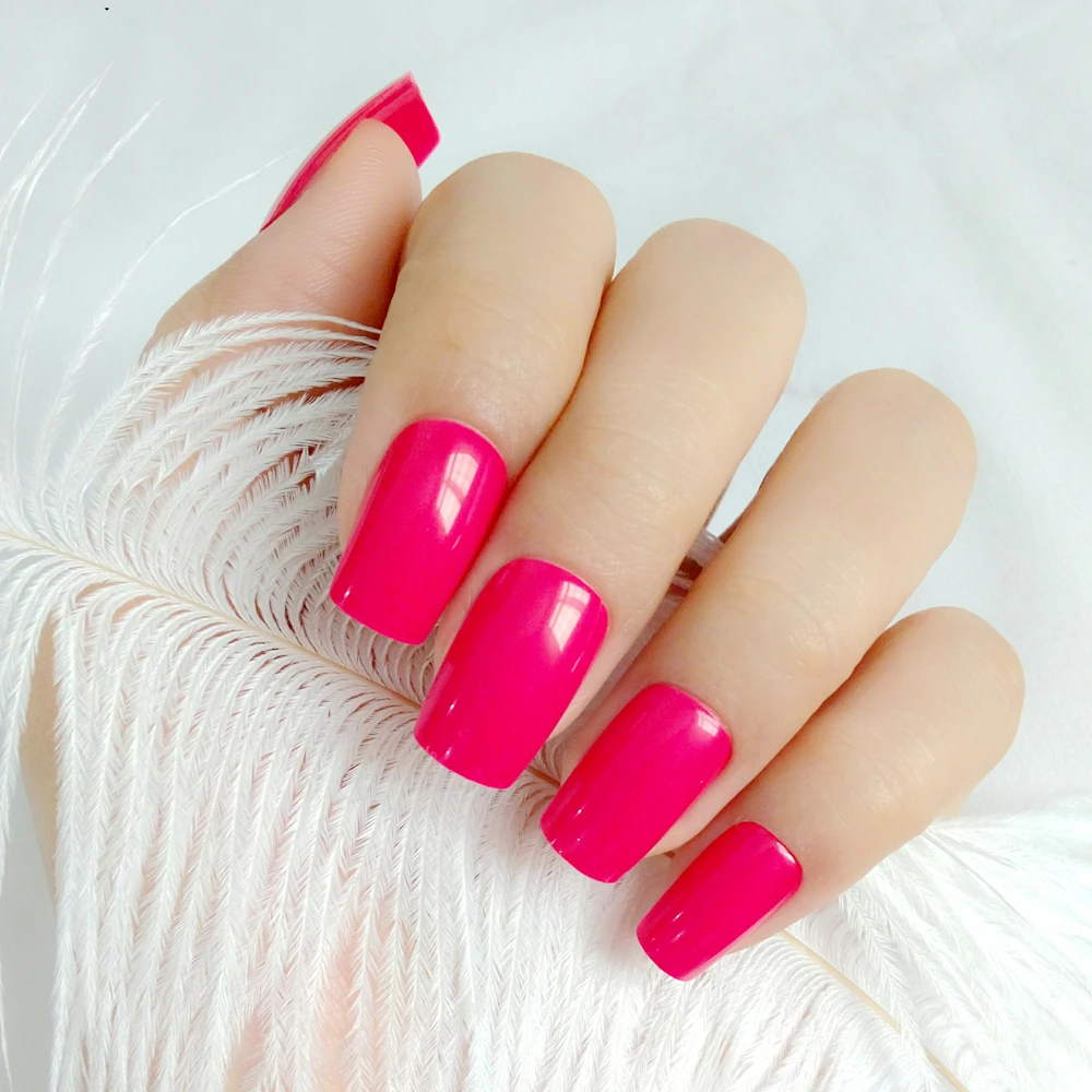 

24Pcs Long Red False Nails Finger Macaron Artificial Fake Nails For Design DIY Full Cover Tips Manicure Tool