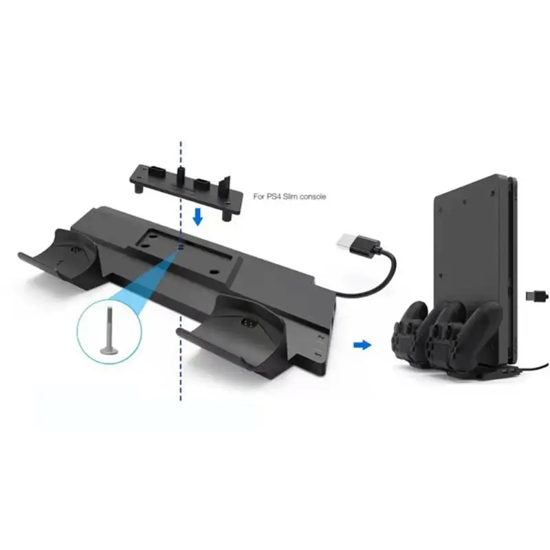 Универсальный многофункциональный базовый держатель Вертикальная охлаждающая подставка зарядная станция Док-станция ж/концентратор для PS4/PS4 Slim/PS4 Pro игровые консоли