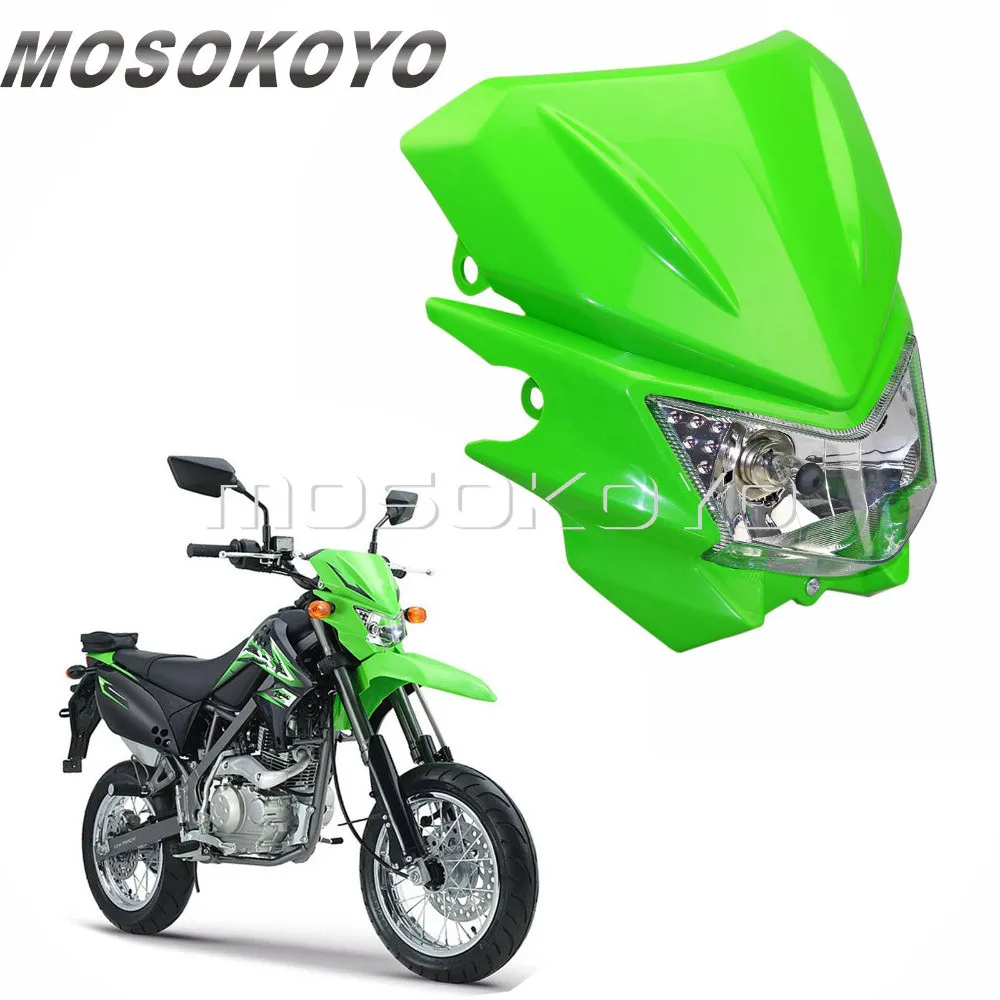 Verde Off Road Pit Dirt Bike Motocross Faro Lampada Frontale Per Kawasaki Klx 150 Kx 65 85 125 250 500 250F 450F