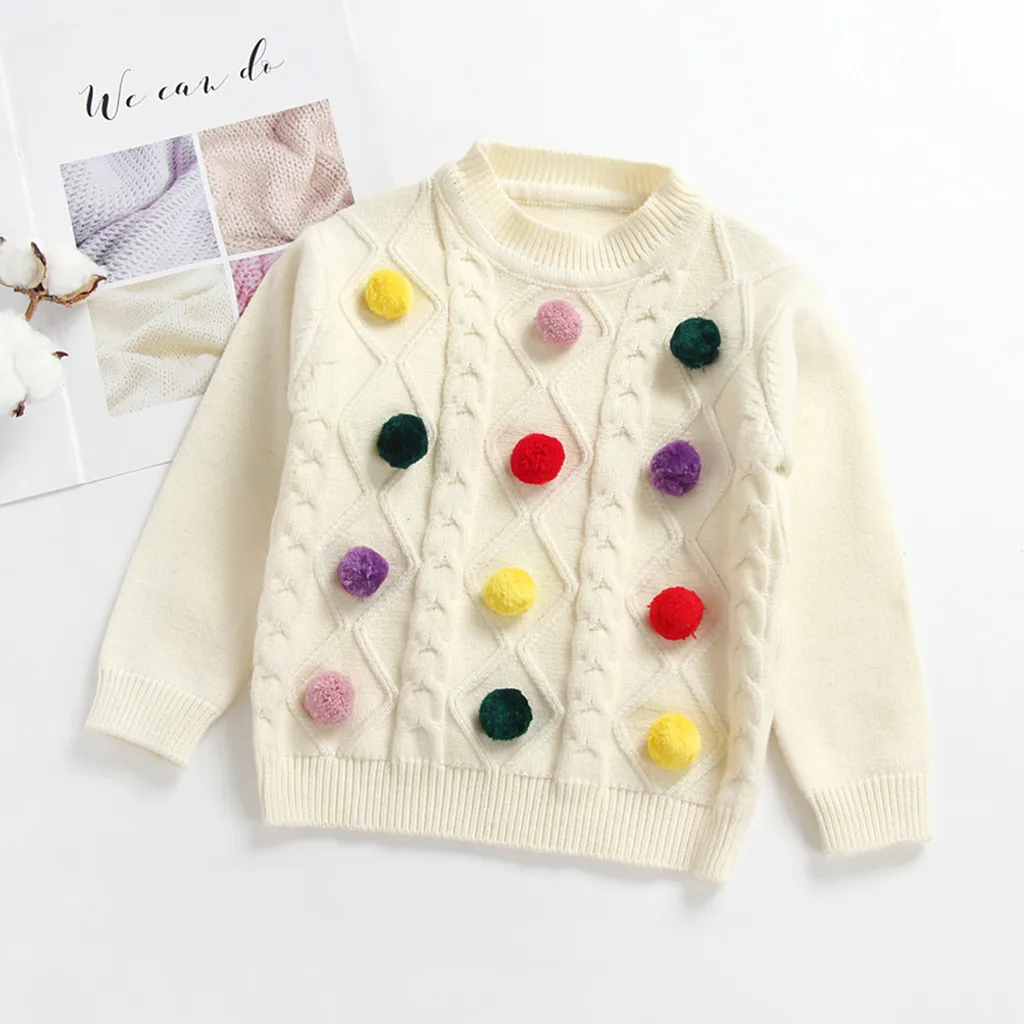 Осень-зима; модные свитера для девочек; Детский свитер; теплый свитер с рюшами; вязаная футболка; одежда; детские свитера; свитер Z4