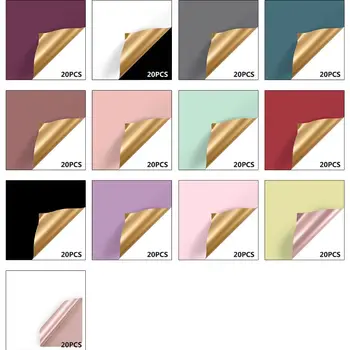 

Luxury Two-color Double Sided Golden Flower Waterproof Wrapping Paper Paper DIY Gift Wrapping Wedding Decoration 20 Sheets