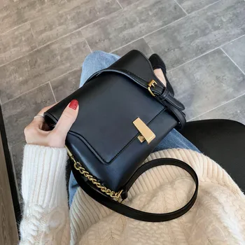 

New Shoulder High Capacity PU Women's Handbag Black and Brown High-end Retro All-match Fashion Ladies Handbags Shoulder Bags