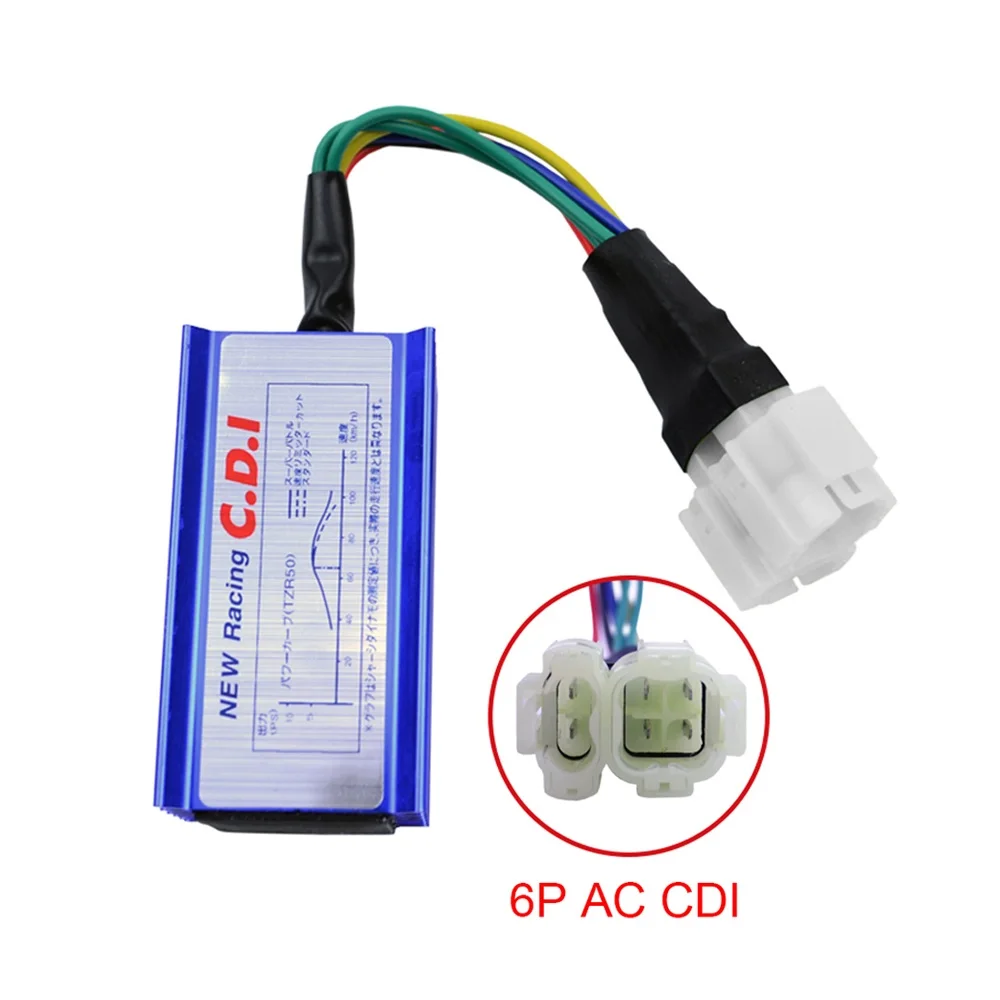 Высокопроизводительных гоночных GY6 катушка зажигания + A7TC Свеча 6 Pin CDI для 50cc 125cc