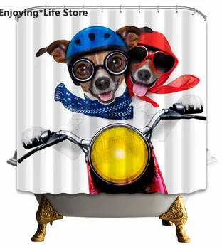 

Cool Dog Shower Curtain Waterproof Fabric Shower Curtain Bathroom Decoration 72inch x72inch with 12 Hooks