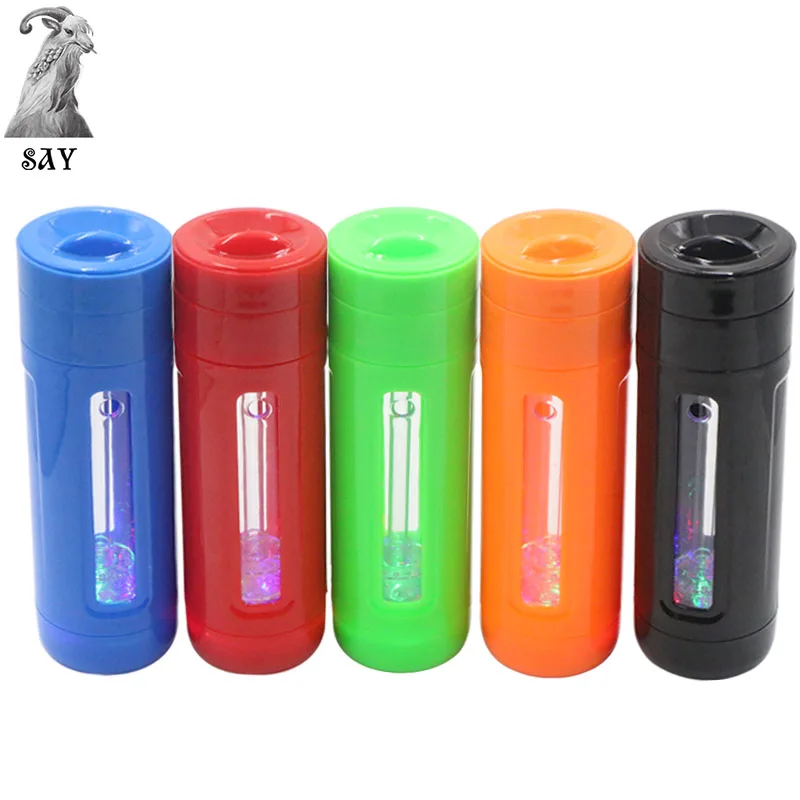 

SY 1set Fashion Plastic Bottle Mini Small Hookah With LED Light And Silicone Hose Hookah Smoking 5 Colors Shisha Water Bottle