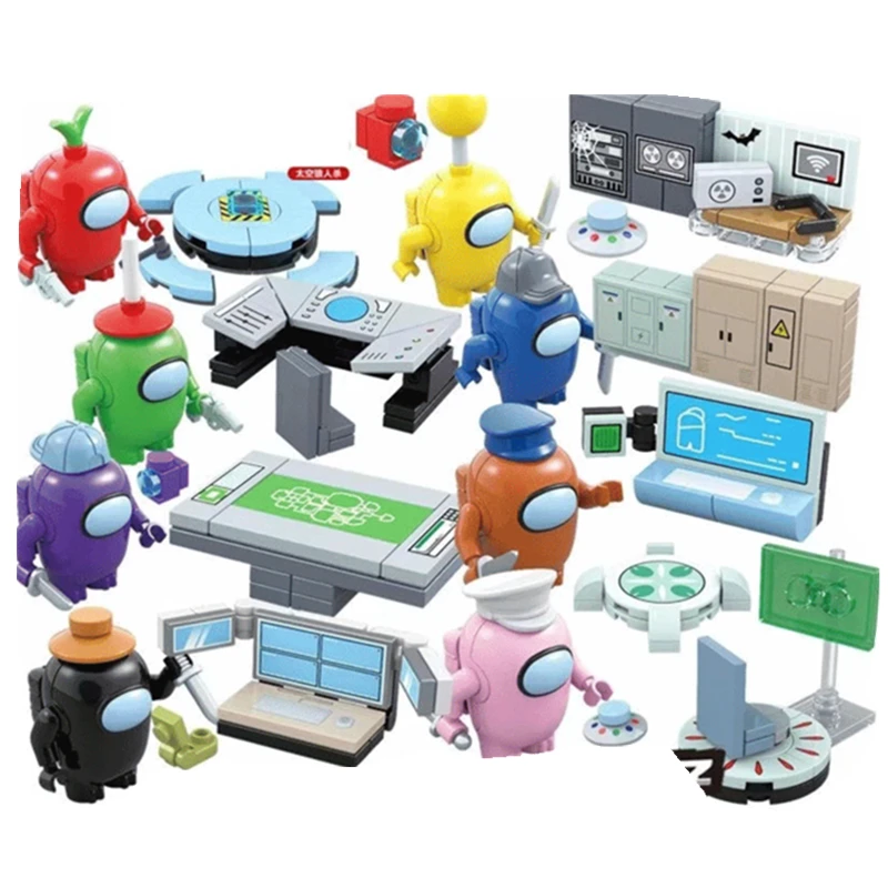 

8Pcs/Set Among Us Anime Game Series Mini Figures Peluche Model Building Blocks Kits Bricks Idear Classic Kids Toy Christmas Gift