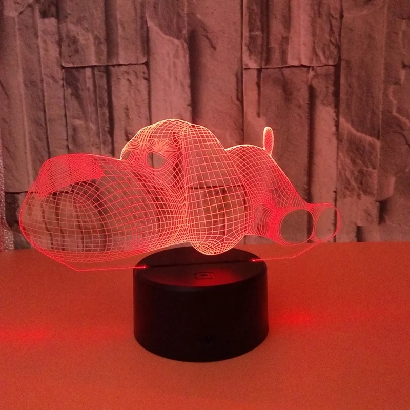 Новая лампа для собаки, 3D ночник, детский игрушечный Светодиодный 3D настольный светильник, 7 цветов, мигающий светодиодный светильник, рождественские украшения для дома