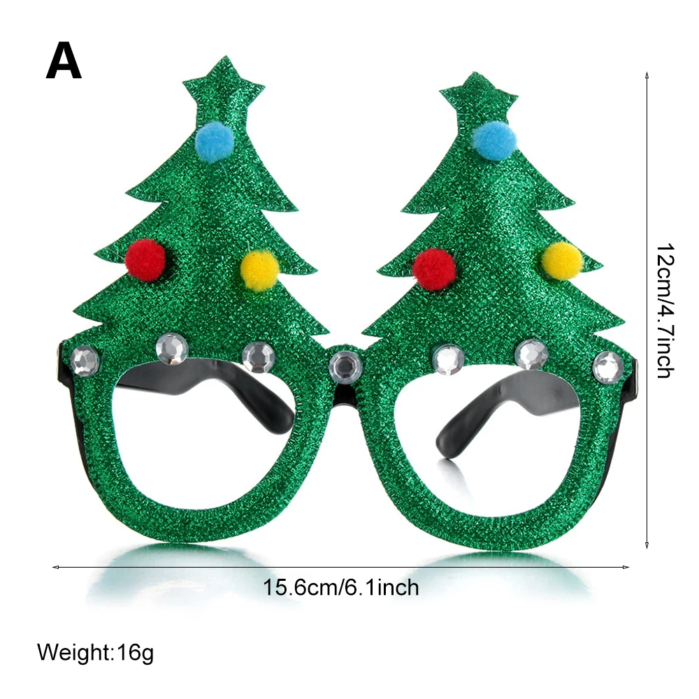 1 шт Санта-Клаус Снеговик Рождественская вечеринка очки Рождественские декоративные очки рога очки игрушки для детей и взрослых праздничное платье - Цвет: A