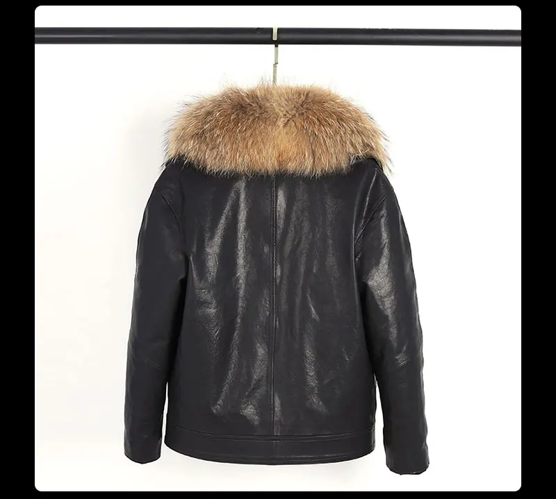 Novmoop/шикарный стиль, зимний теплый пуховик со съемной подкладкой, Женская леопардовая куртка с меховым воротником из овчины, пальто chamarras de mujer LT2826