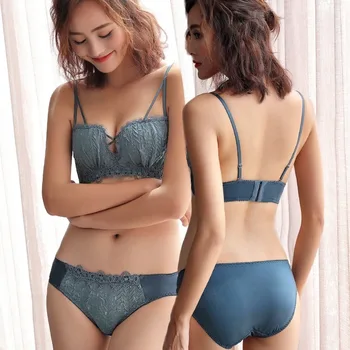 

Hot Japanese Style Sexy Lace Bra Set Women Underwear Set Push Up Bra Set Confotable Bra and Briefs Lingerie 3/4 Cup Panties Girl