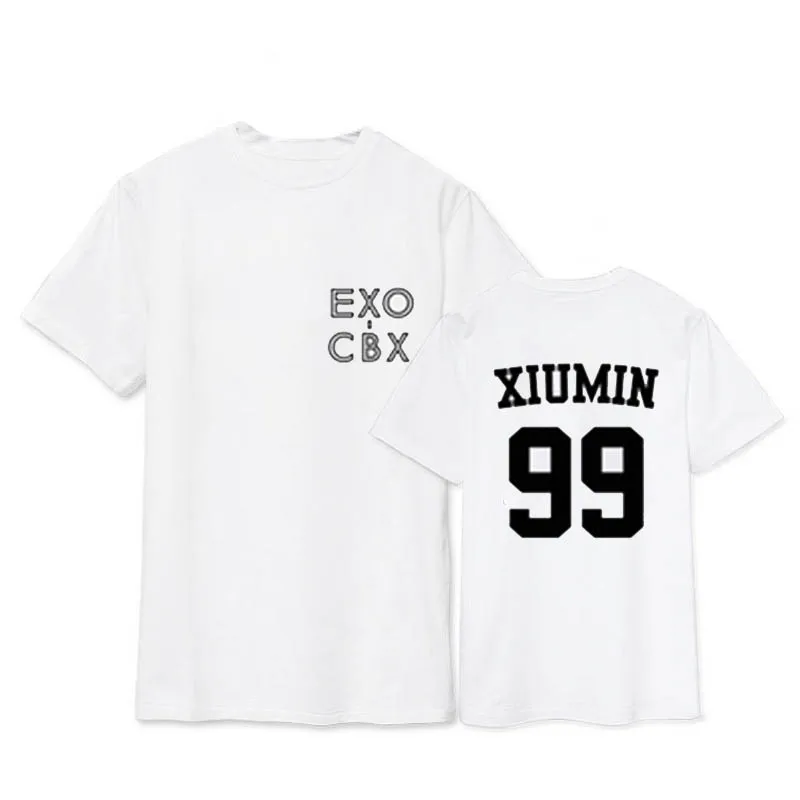 Kpop EXO CBX/футболки для девочек с альбомом BAEKHYUN XIUMIN K-POP Повседневная футболка Топы с короткими рукавами, футболка DX443 - Цвет: XIUMIN