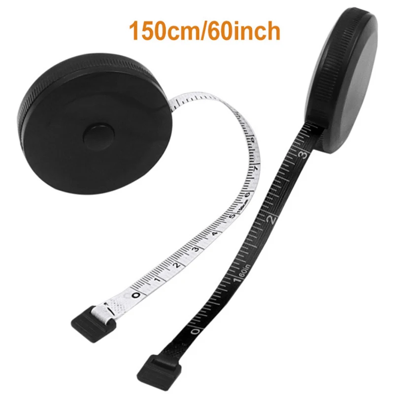 1.5m Retractable Portable Ruler Cm/inch For Travel Camping Mini Sewing Measuring Tape Button Click Black Dual Side Tape Measure