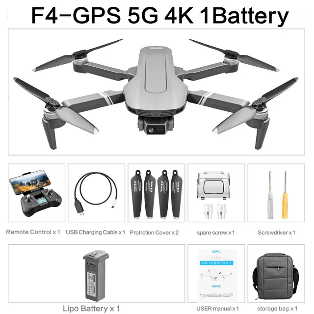 F4 GPS Drone with 5G WiFi FPV 2-axis Gimbal 4K Dual Camera Profesional Brushless RC Quadcopter Dron Helicopter Toy VS SG906 Pro