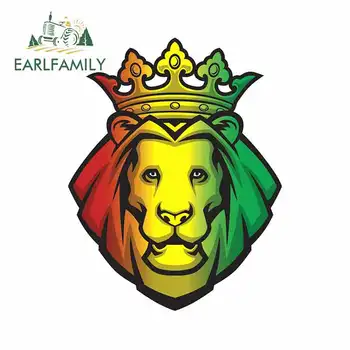 

EARLFAMILY 13cm x 10cm For Lion Rasta Head Funny Car Stickers Laptop Decals 3D Custom Printing Waterproof Decal SUV Decoration