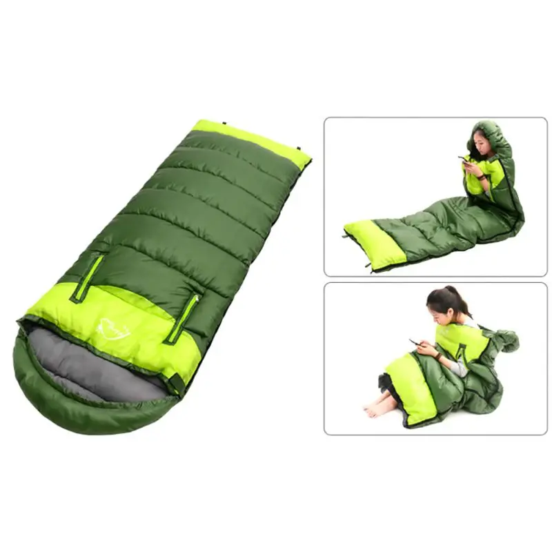 

Adult Splicing Sleeping Bag Envelope Type Lightweight Portable Damp-proof Thermal Zipper Outdoor Travel Camping Equipment
