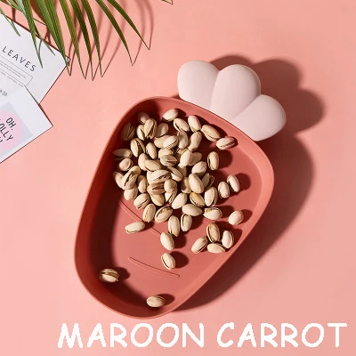 maroon carrot Пластиковый поднос в форме фруктов, поднос для еды, тарелка для десерта, корзины для фаст-фуда, ресторанная сервировка, блюдо для конфет, Рождественский ужин, домашняя посуда - Цвет: maroon carrot